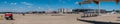 Zurich Airport - empty apron and Main Terminal Building and runways - panoramic view